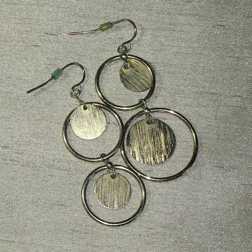 Gold circle dangle earrings